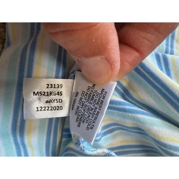 Peter Millar Polo size XL; Striped Green, white & Yellow; Performance Material - Picture 8 of 11